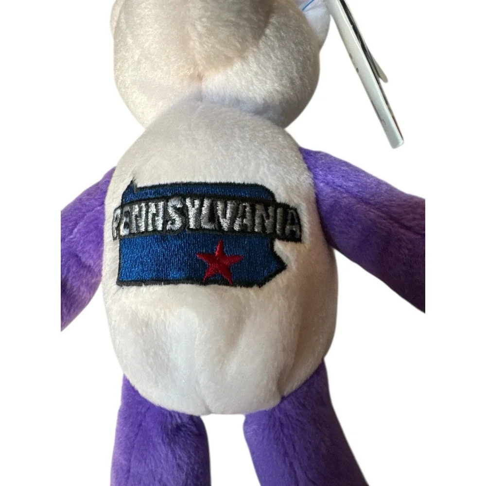 Limited Treasures Pennsylvania State‎ Quarter Coin Bear Plush 2002 PA Purple NWT